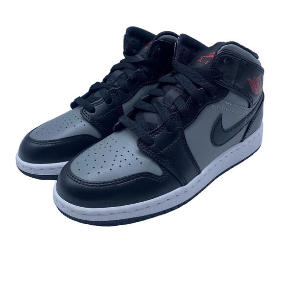Air Jordan 1 MID (GS) Black Shadow Red Size 4Y 554725 096 Brand NEW - Picture 1 of 11